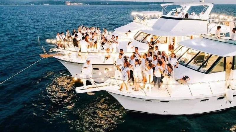 Guests celebrating aboard