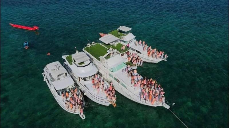 Guests celebrating aboard